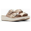 Clarks Women's Drift Buckle Wedges in Sand, All day comfort flip flops sandles.  Style #26177849