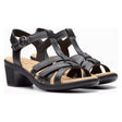 Black Clarks Emily2 Rose block heel sandals, Strappy low heel chunky sandal. Style #26181670
