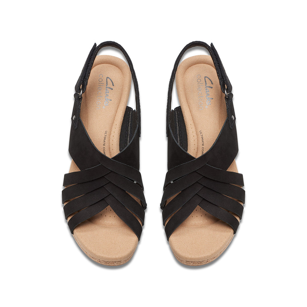 Clarks Giselle Ivy Women's Wedge Sandals in Black