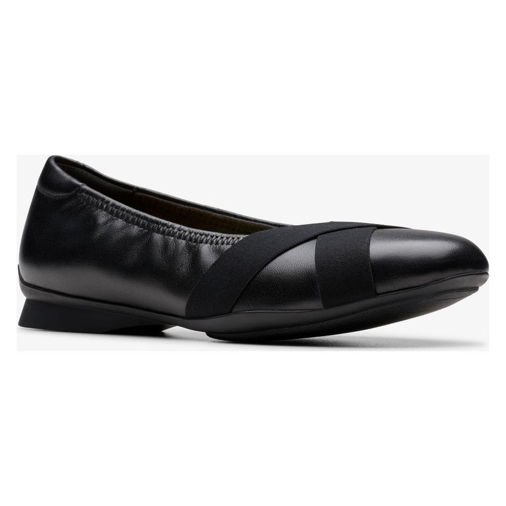 Clarks Jazmynn Gem Women's Leather Ballerina Slip-Ons - Black