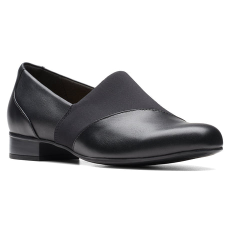 Clarks Juliet Slip On Women's Dress Heel in Black, Comfortable low heel black leather. Style #26175174