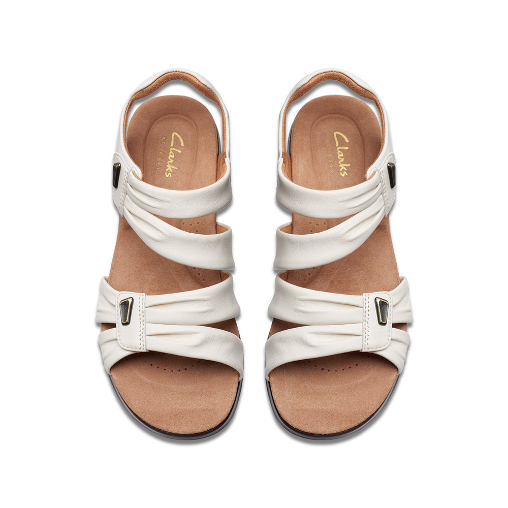 Clarks Kitly Ave Flat Women's Sandals in Off White
