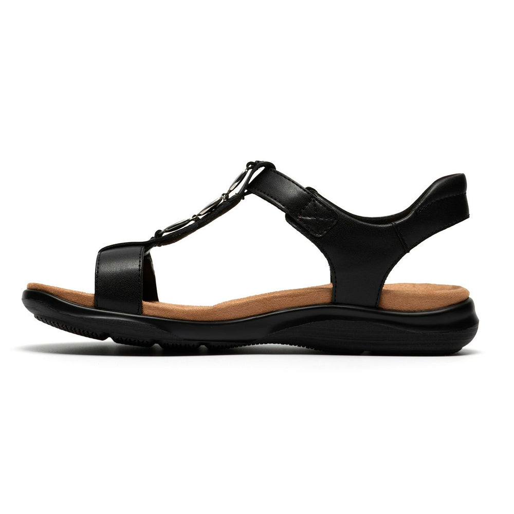 Clarks Kitly Gem Flat Women's Sandals in Black