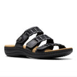 Clarks Laurieann Hope Women's Sandal in Black strappy Velcro sandals. Style #26181694