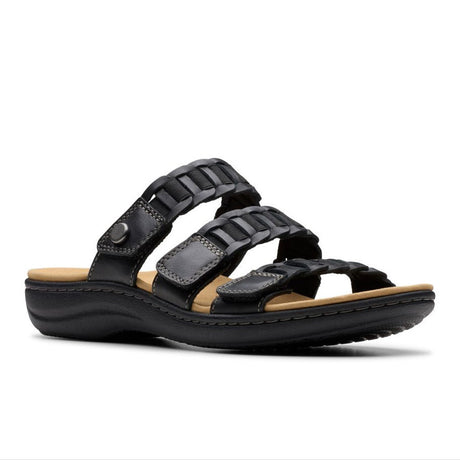Clarks Laurieann Hope Women's Sandal in Black strappy Velcro sandals. Style #26181694