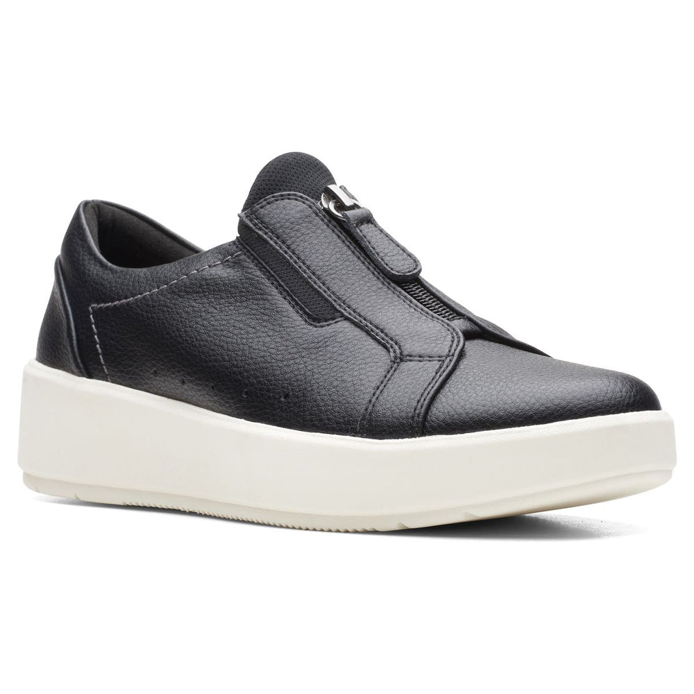 Clarks Layton Rae Zip Women's Sneakers in Black, platform Comfortable shoes, Style #26171269