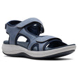 Clarks Mira Bay Women's Strappy Sandals in Denim Blue, Comfortable fabric upper, velcro sandals Style #26171414

