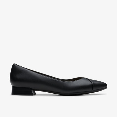 Clarks Natalyn Wish Plum Women's Leather Ballerina Flats in Black, Sleek leather slipper, Style #26180017