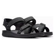 Black leather Clarks Wesley Sun sandals with adjustable straps and textured sole. 26182010.