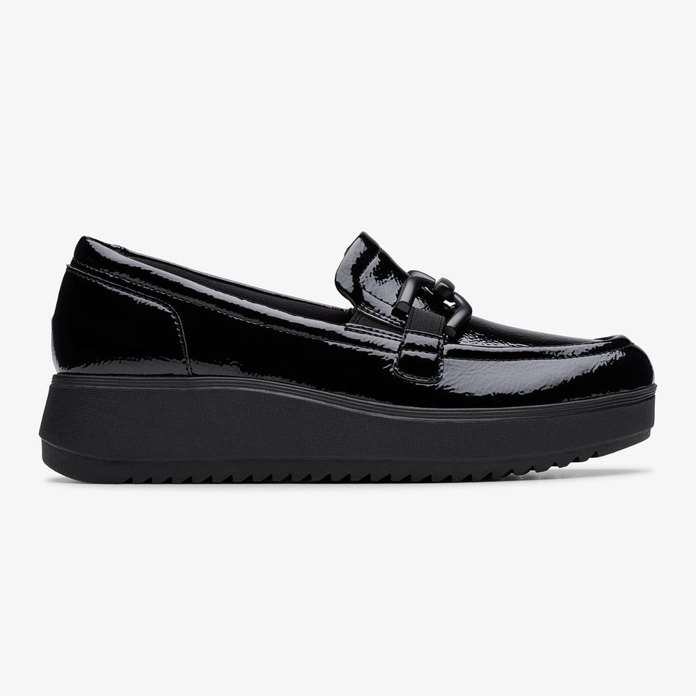 Clarks Zylah Top Women's Loafers in Black Patent