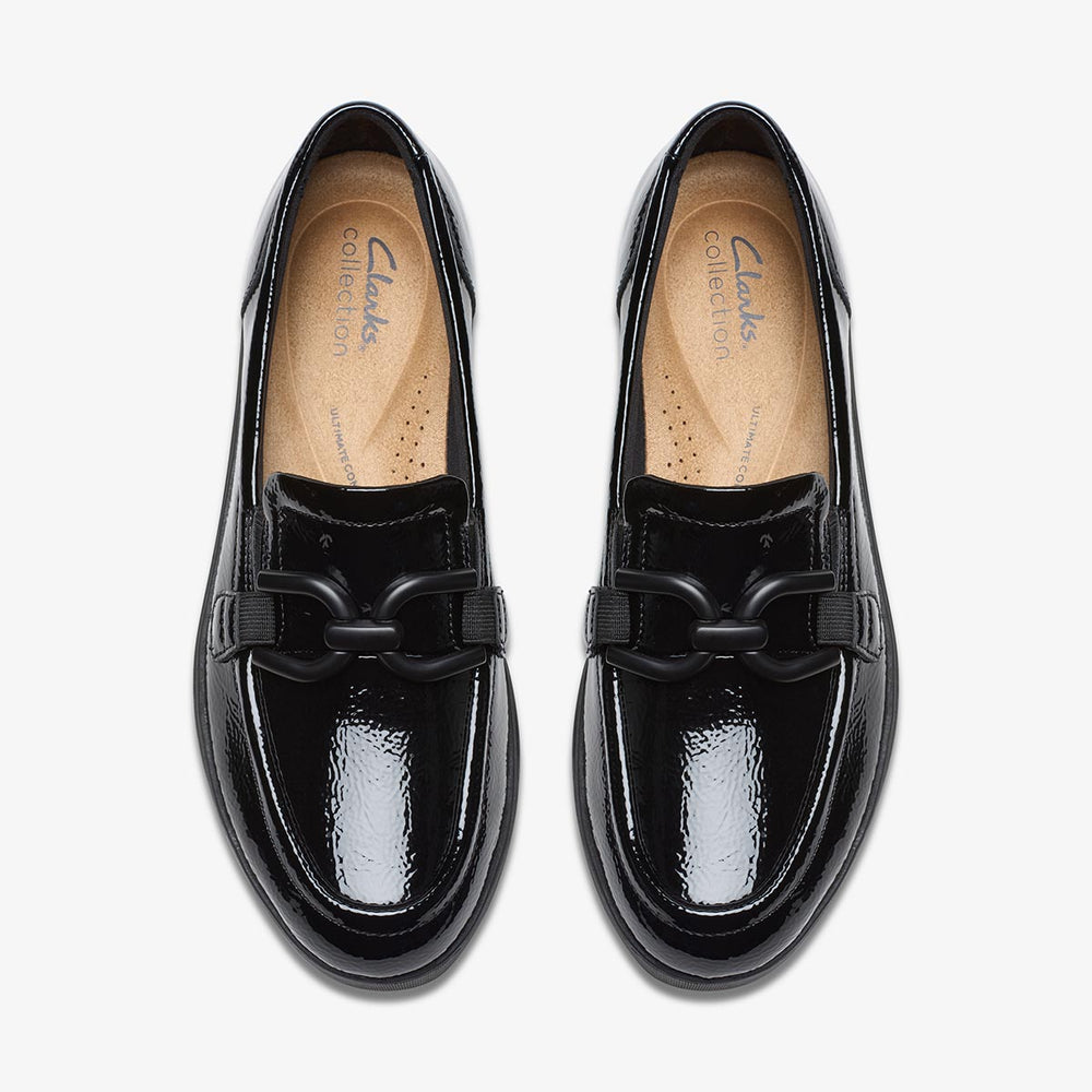 Clarks Zylah Top Women's Loafers in Black Patent