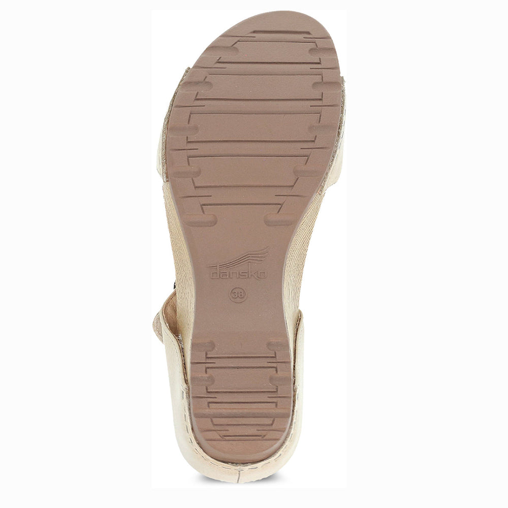 Dansko Tanya Burnished Women's Leather Sandals in Linen