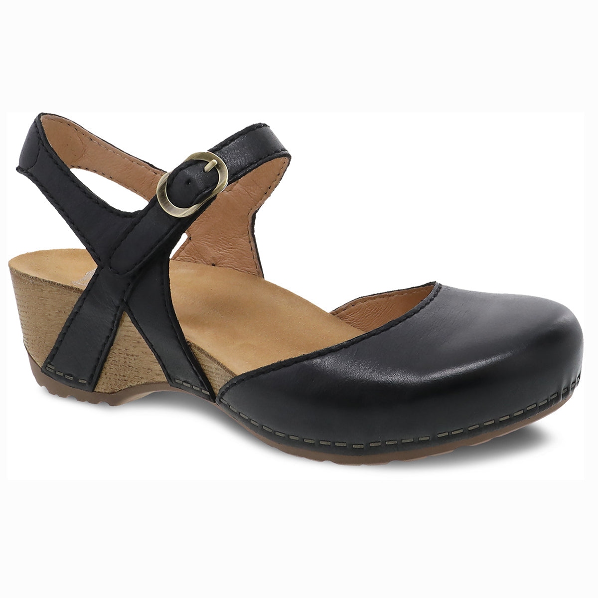 Tiffani Black Milled Burnished Mary Jane Sandal