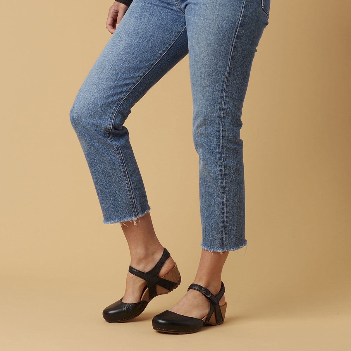 Tiffani Black Milled Burnished Mary Jane Sandal