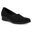 ECCO Felicia women’s wedge loafer in leather and textile with cushioned leather lining, ECFS™ inlay sole, and FLUIDFORM™ technology for stable, all-day comfort.