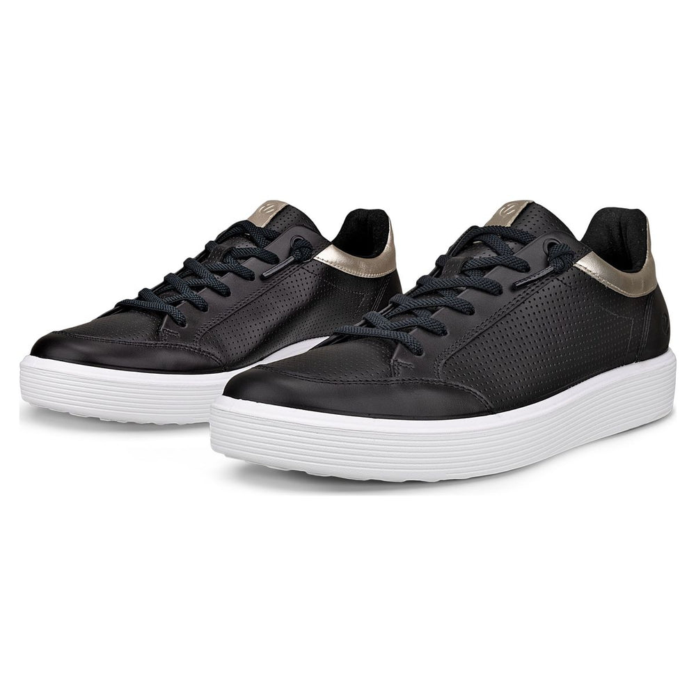 Ecco Soft 60 Women's Leather Sneaker in Black