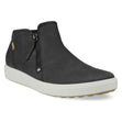 ECCO Soft 7 women’s black nubuck bootie with side zipper, low-profile cushioned outsole, and modern ankle-high silhouette for sleek everyday wear.

Style #43024331
