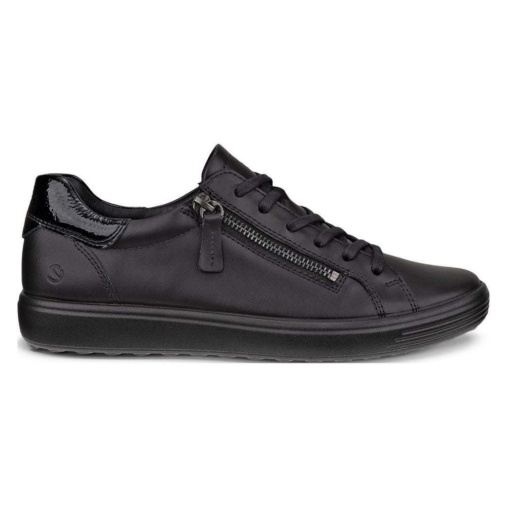 Ecco Soft 7 Women's Side-Zip Sneaker in Black