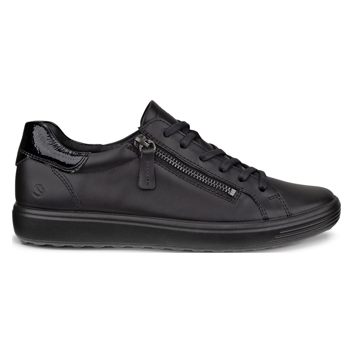 Ecco Soft 7 Women's Side-Zip Sneaker in Black