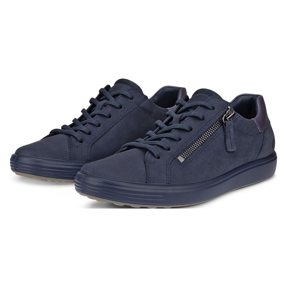 Ecco Soft 7 Women's Side-Zip Sneaker in Marine