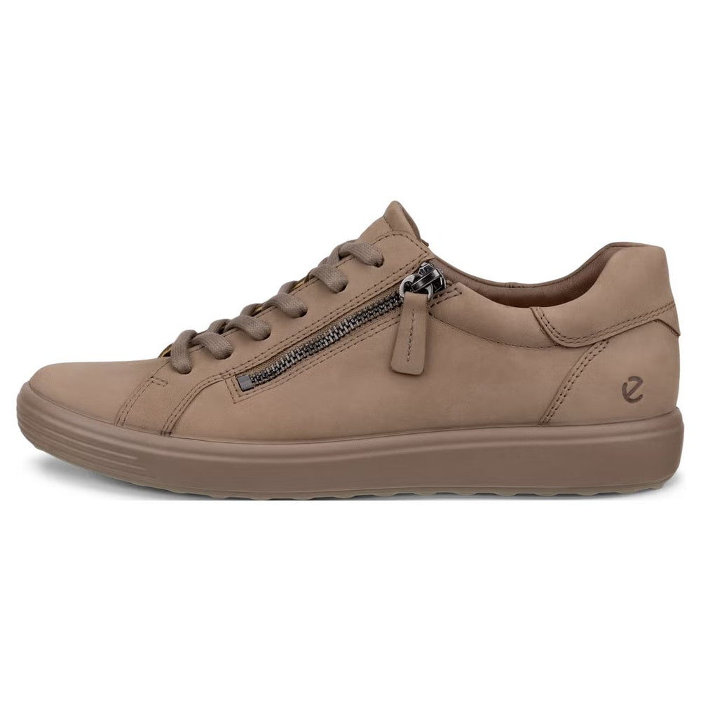 Ecco Soft 7 Women's Side-Zip Sneaker in Brown