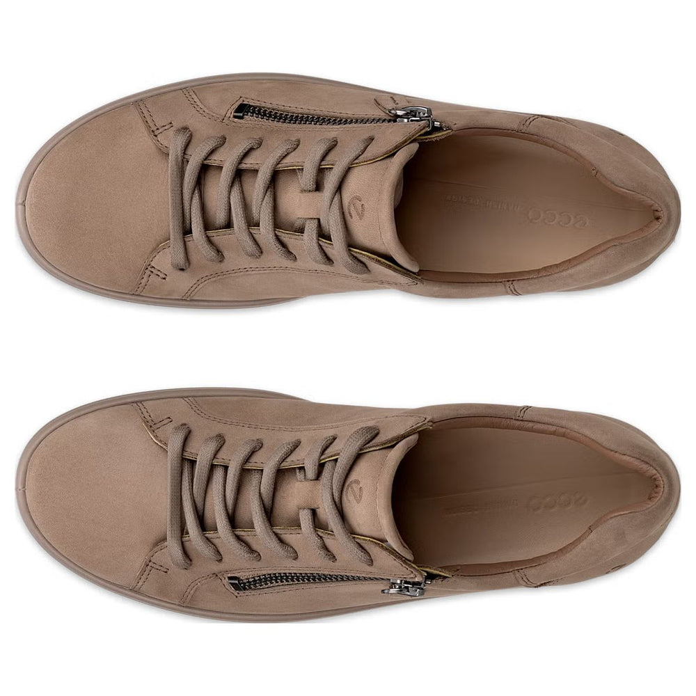 Ecco Soft 7 Women's Side-Zip Sneaker in Brown
