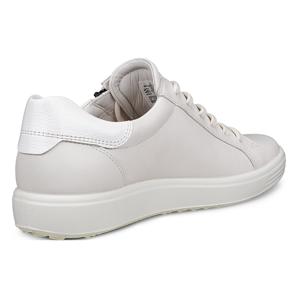 Ecco Soft 7 Women's Side-Zip Sneaker in White