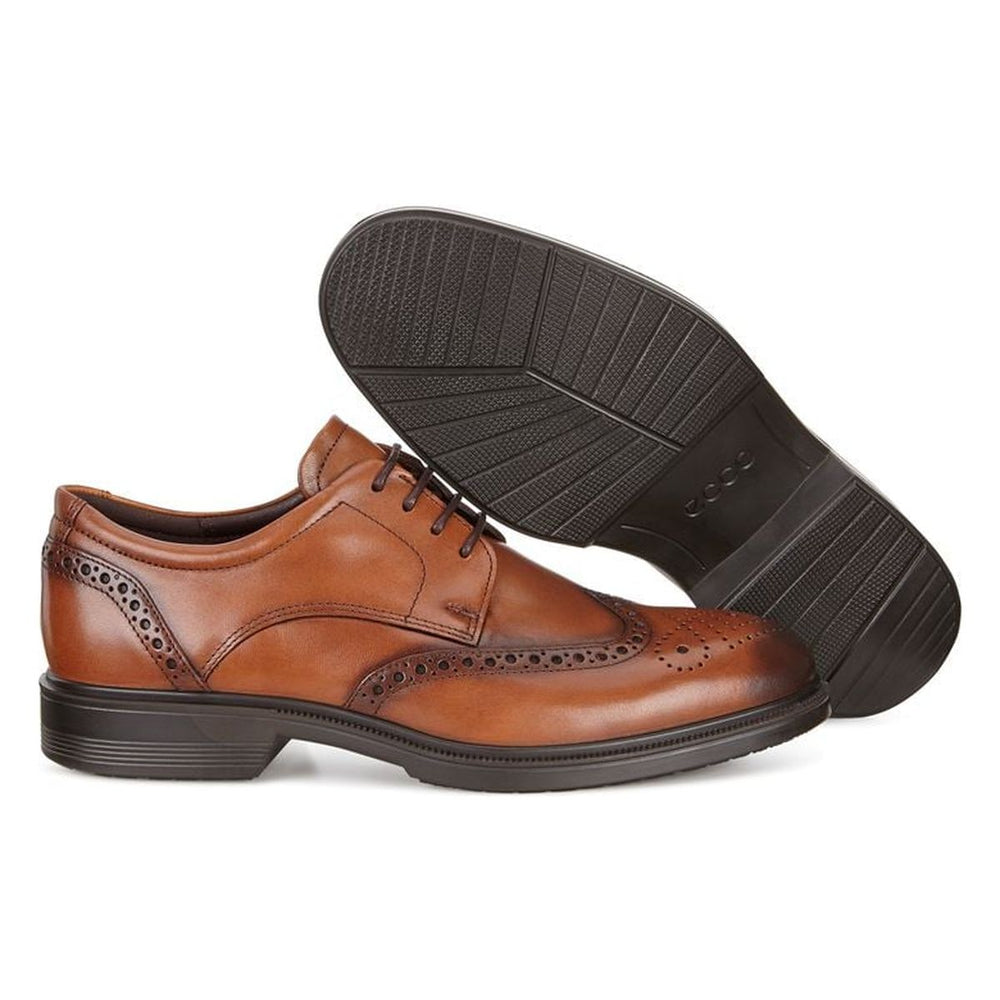 Ecco Lisbon Brogue Men's Shoe in Amber