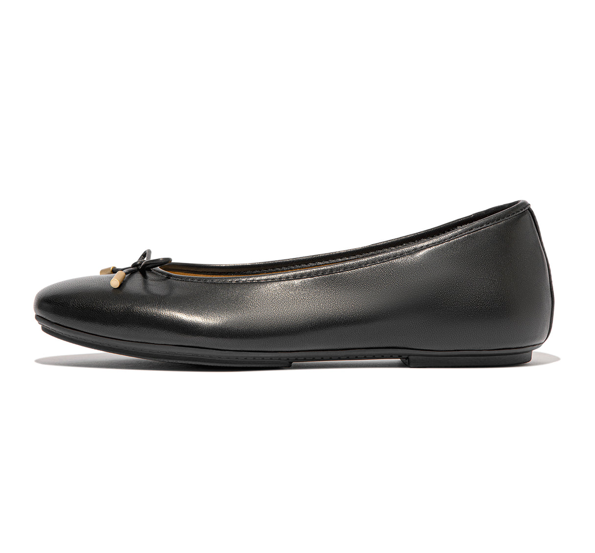 Fit Flop Delicato Bow Women's Leather Ballet Flats in Black