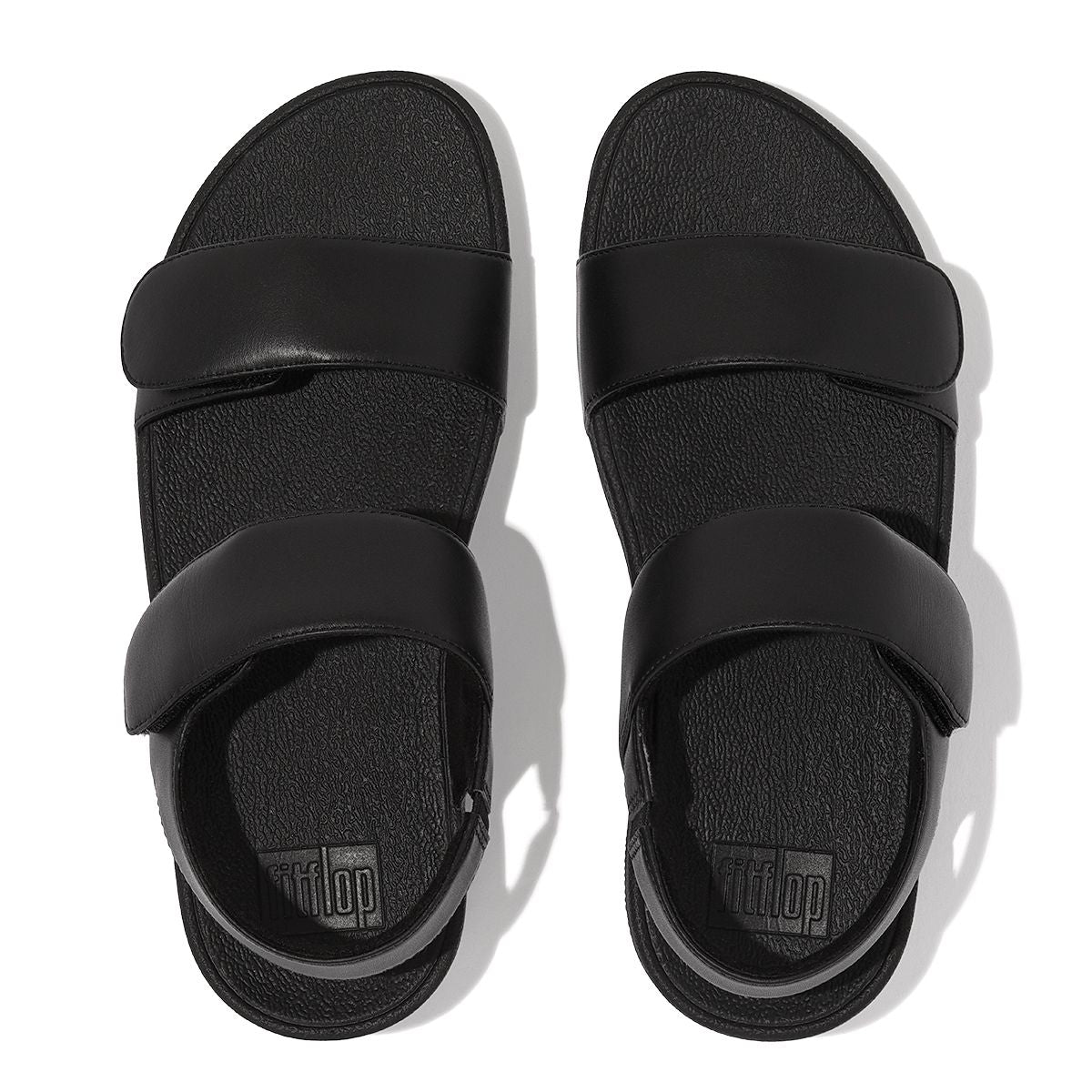 LULU Adjustable Leather Sandals in Black