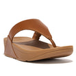 LULU Leather Toe-Post Sandals in Tan