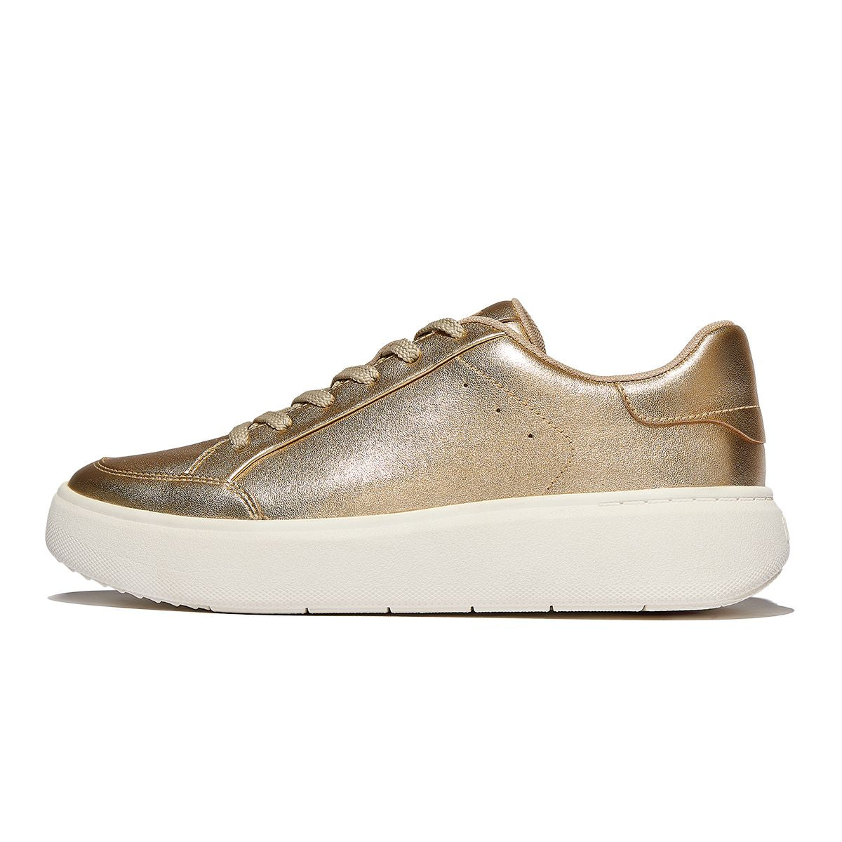 Fit Flop RTG Women's Metallic Leather Sneakers in Platino