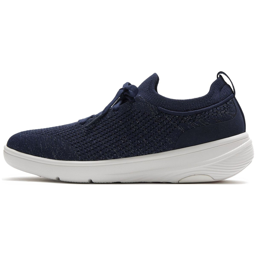 Super-Q Knit Slip-On Slip Resistant Laced Sneakers in Navy