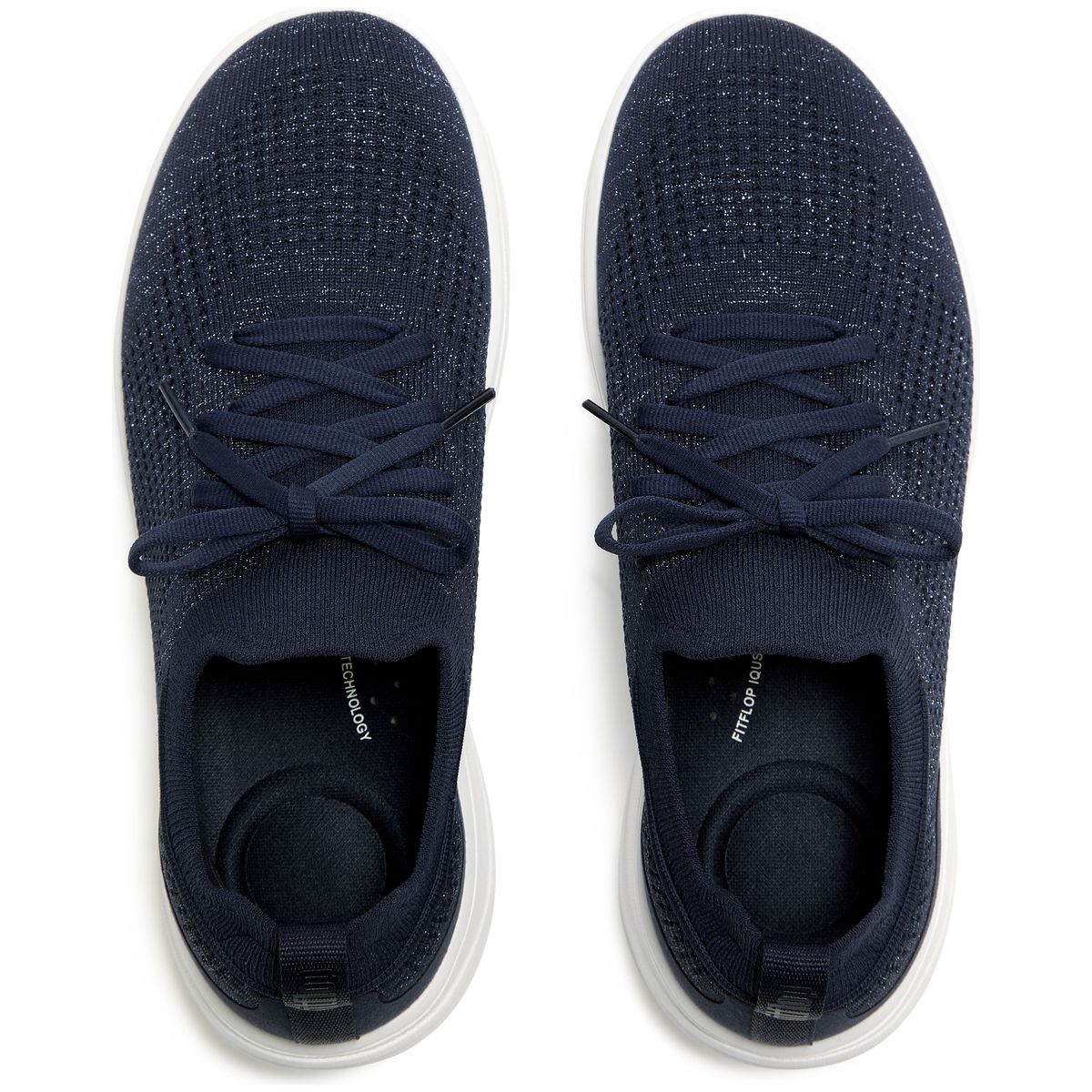 Super-Q Knit Slip-On Slip Resistant Laced Sneakers in Navy