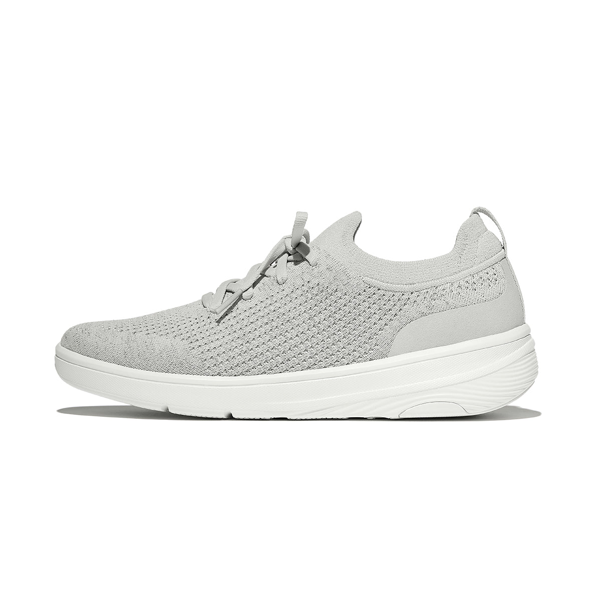 Fit Flop Super-Q Knit Slip-On Laced Sneakers in Grey