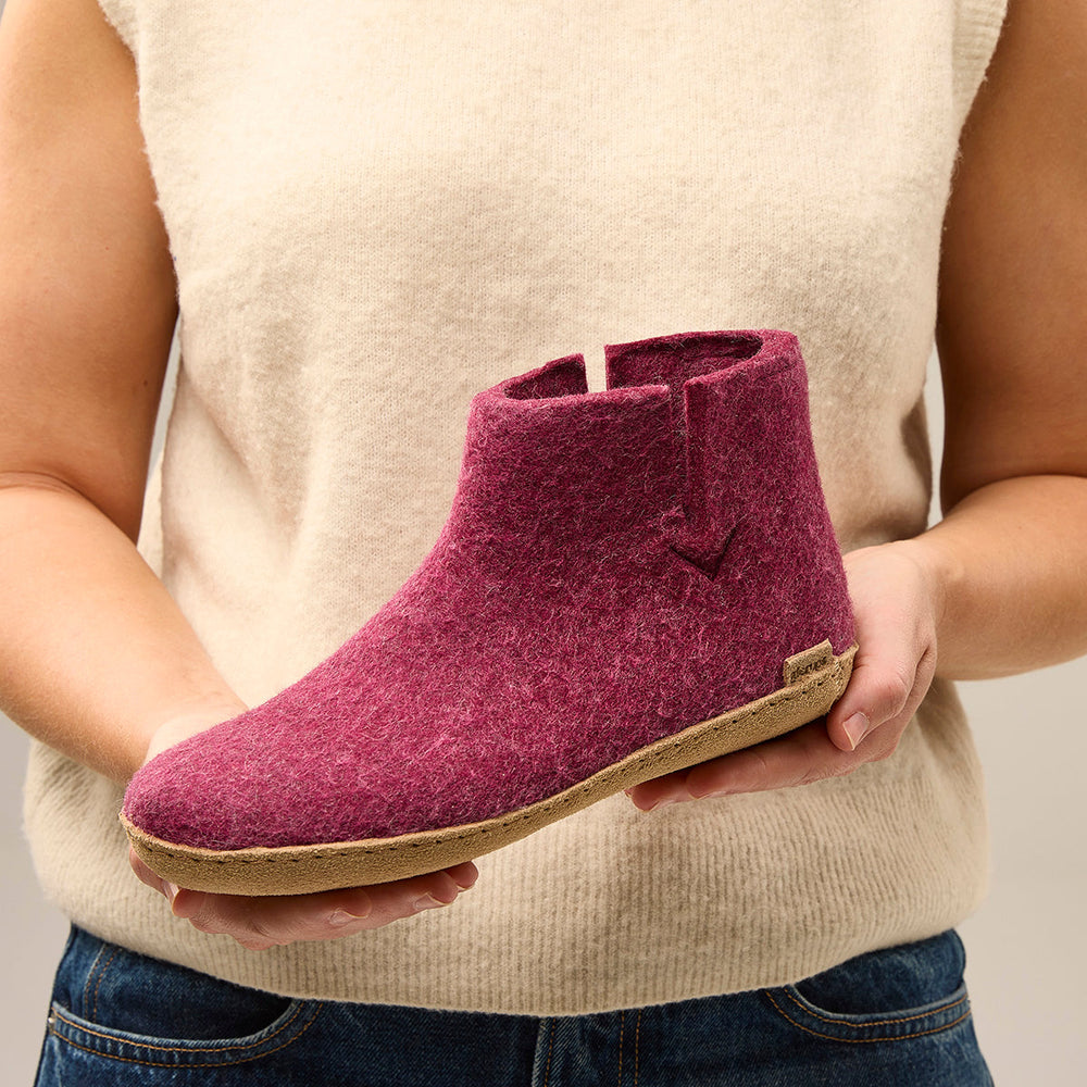 Lipper Bot Glerups' Wool Slipper - Boot style with Leather outsole – Walking On a ...
