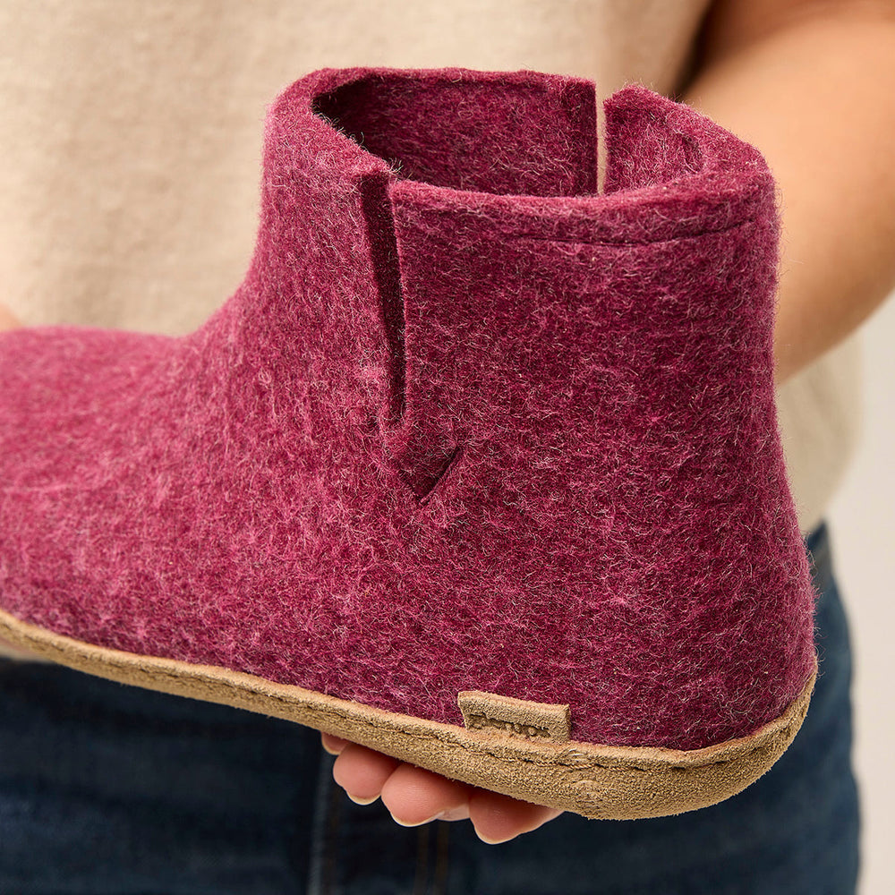 Lipper Bot Glerups' Wool Slipper - Boot style with Leather outsole – Walking On a ...