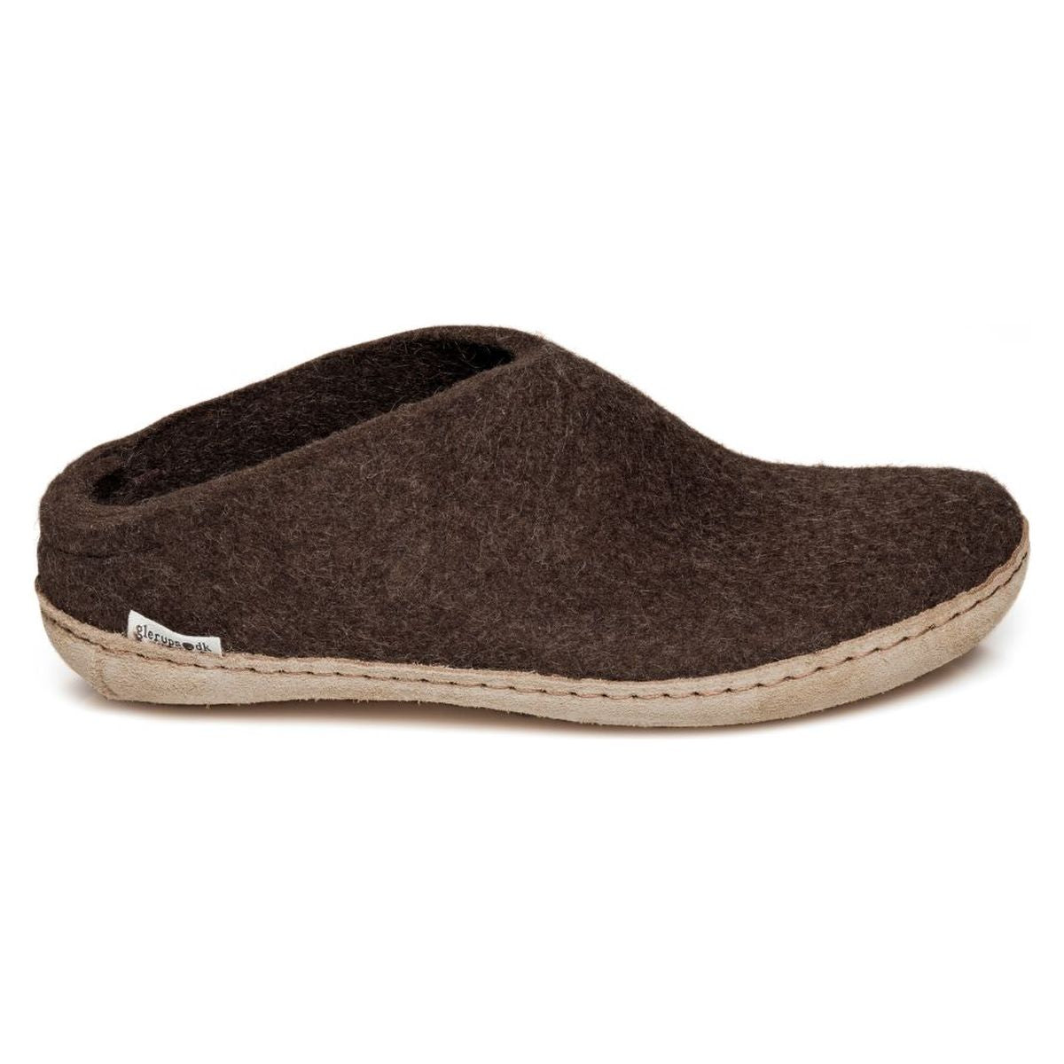 Glerups Wool Slip-On Shoe with Leather Sole – Brown