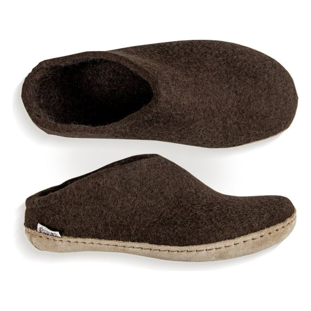 Glerups Wool Slip-On Shoe with Leather Sole – Brown
