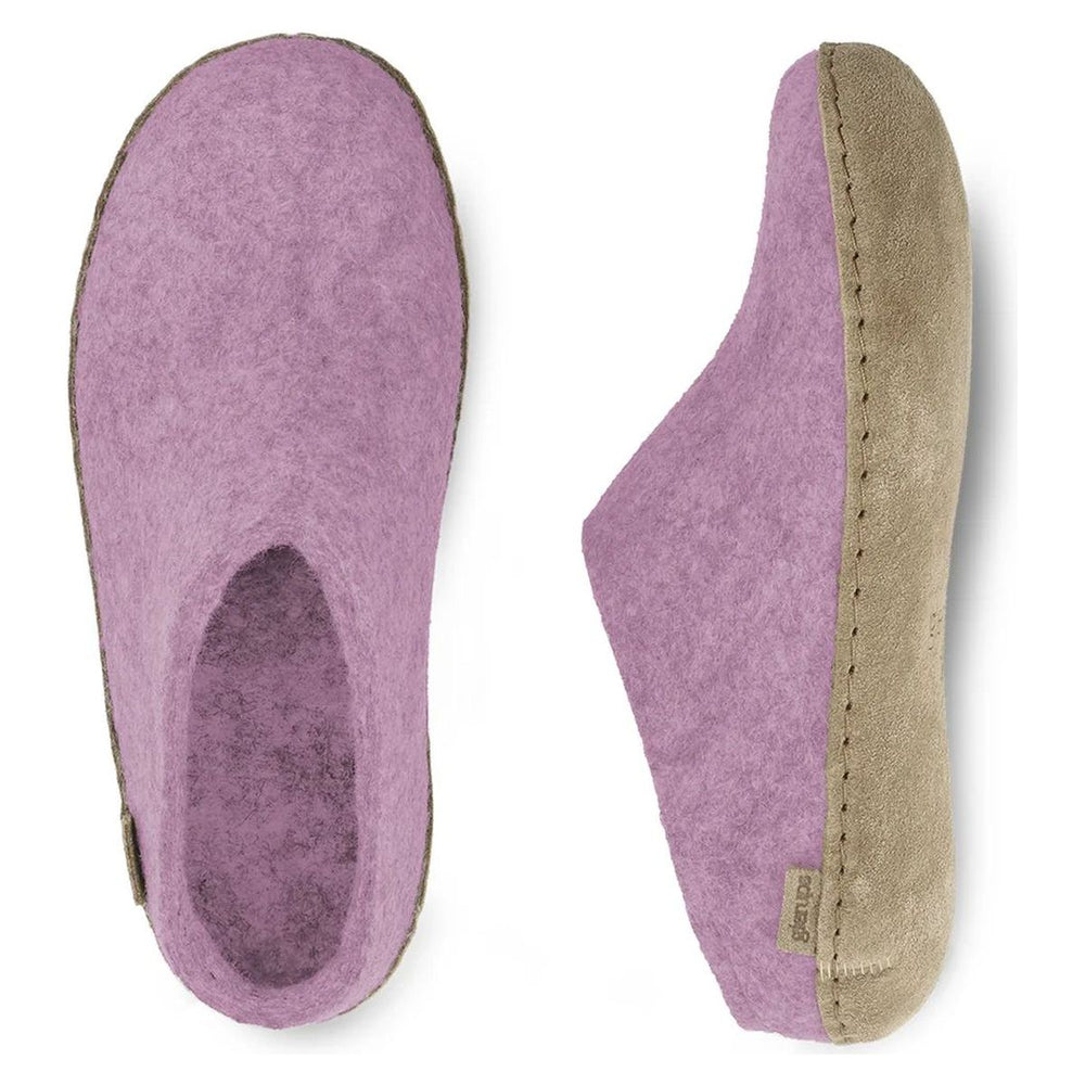 Glerups Wool Slip-On Shoe with Leather Sole – Flower