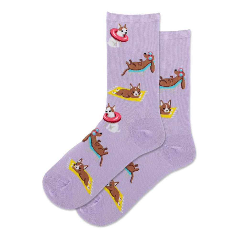 Women's Beach Dogs Crew Socks