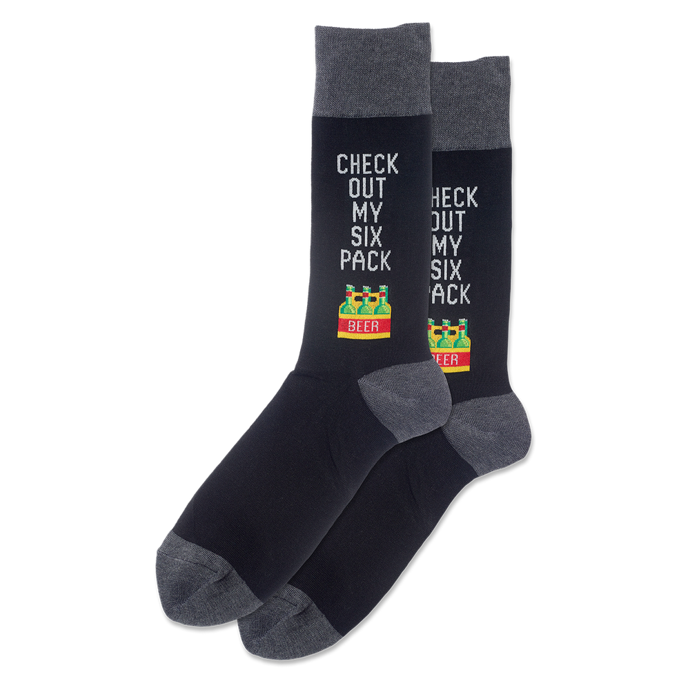 Men's Check Out my Six Pack Crew Socks