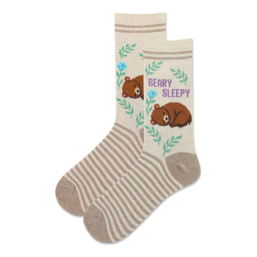 Women's Fuzzy Beary Sleepy Crew Socks