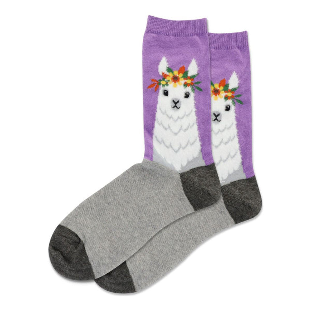 Women's Fuzzy Llama Crew Socks