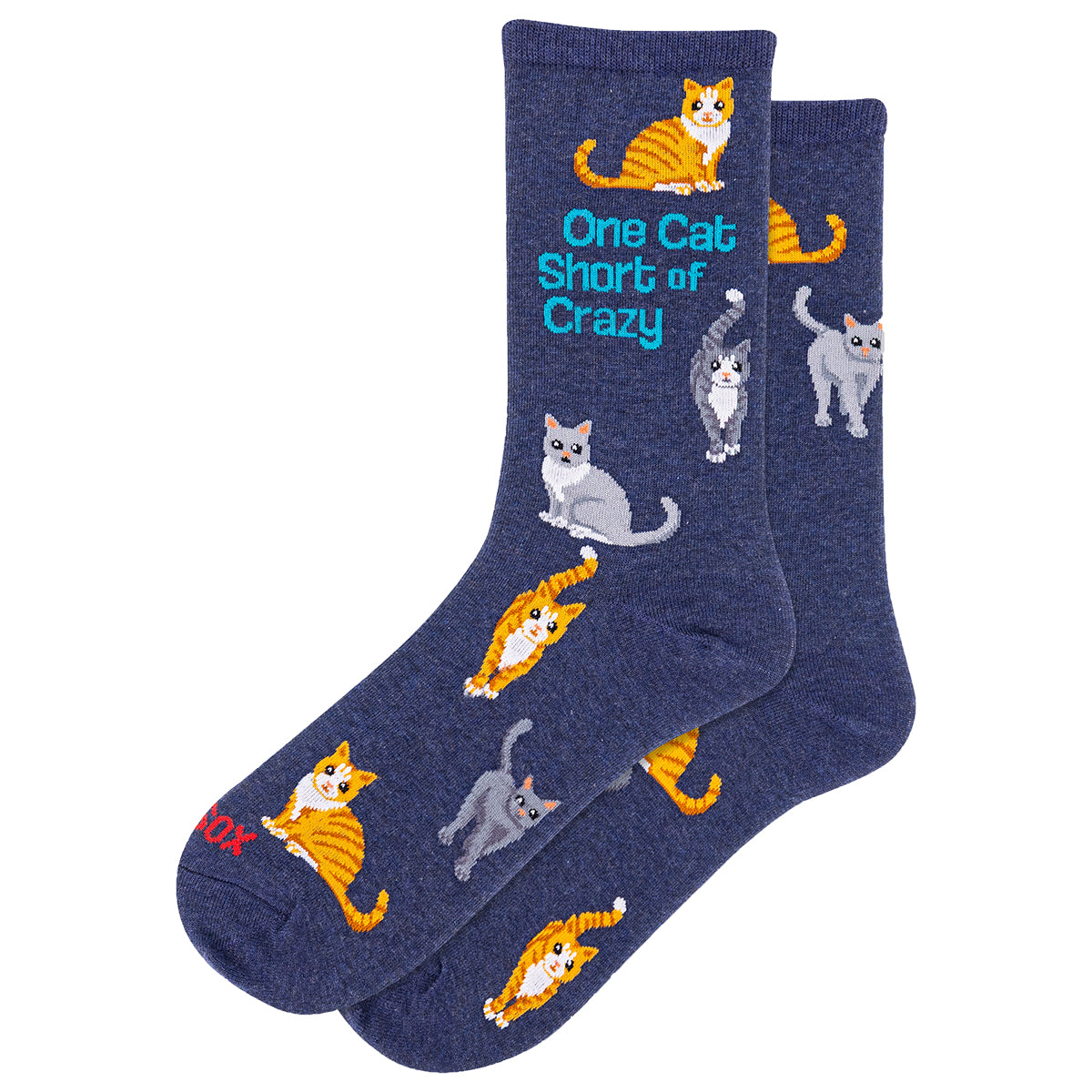 Hotsox Women's One Cat Short of Crazy Socks