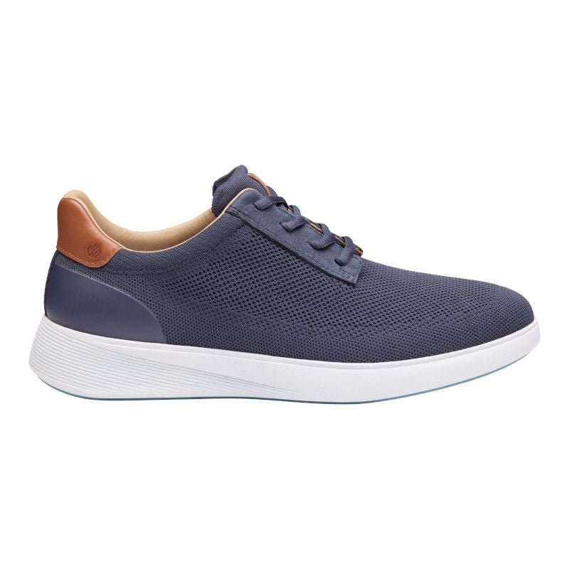 Johnston & Murphy Men's Ackerson Knit Plain Toe Lace-Up Sneaker in Navy