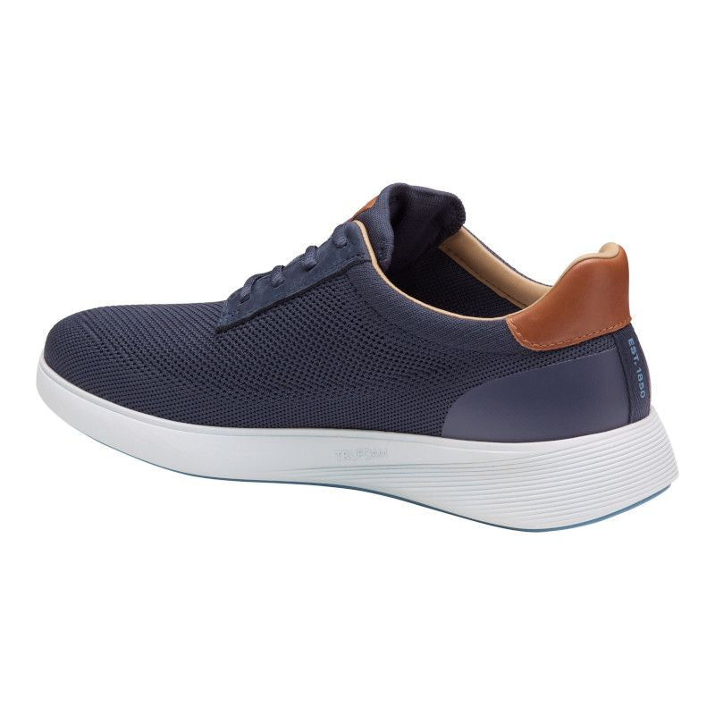 Johnston & Murphy Men's Ackerson Knit Plain Toe Lace-Up Sneaker in Navy