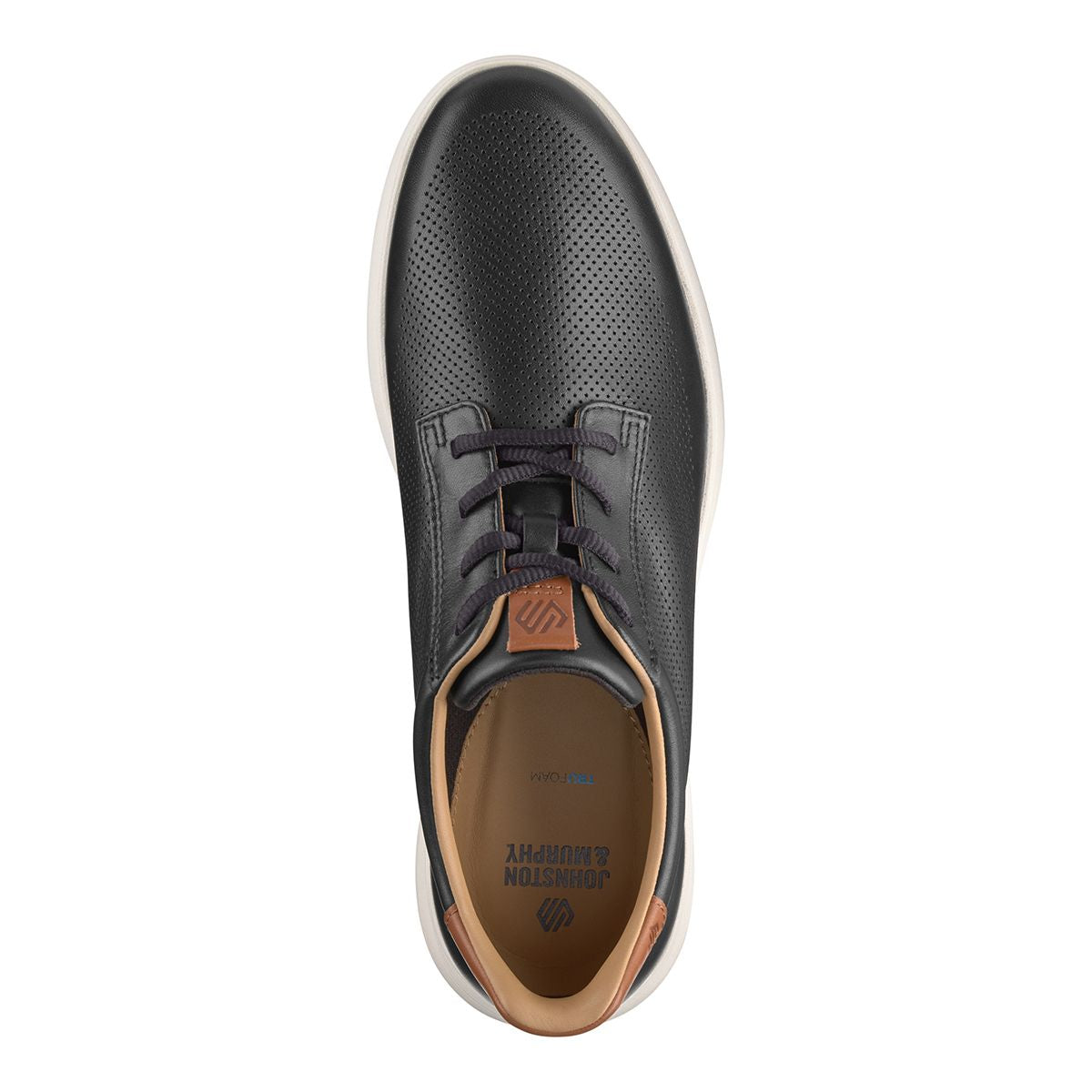 Johnston & Murphy Men's Ackerson Perfed Plain Toe Lace-Up Sneaker in Black