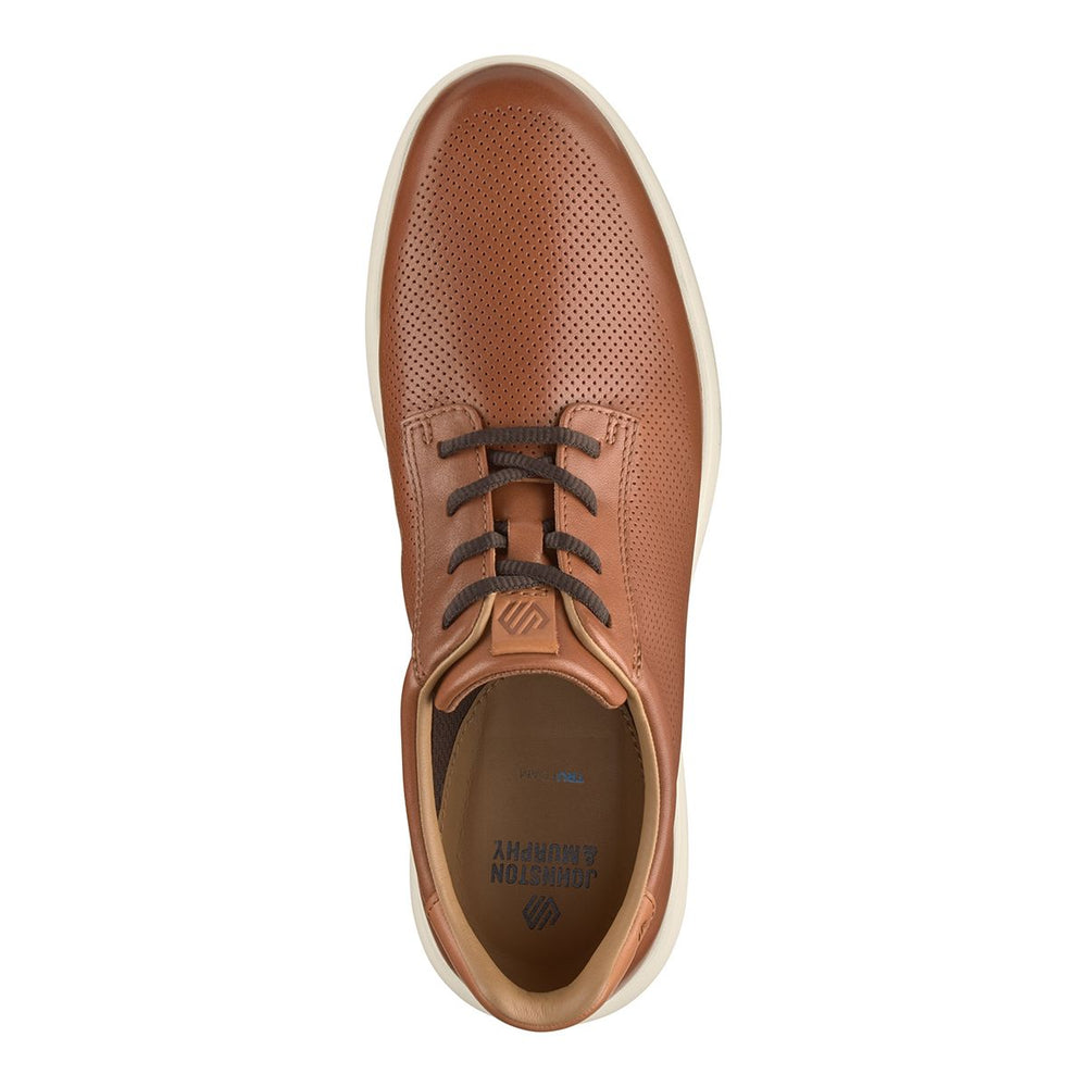 Johnston & Murphy Men's Ackerson Perfed Plain Toe Lace-Up Sneaker in Tan