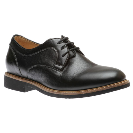 Black leather dress shoe on a white background. Johnston & Murphy Barlow Lace Men's Shoe in Black